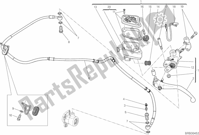 Toutes les pièces pour le Maître-cylindre D'embrayage du Ducati Diavel Carbon FL 1200 2018